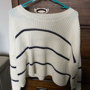 Cropped white sweater!!